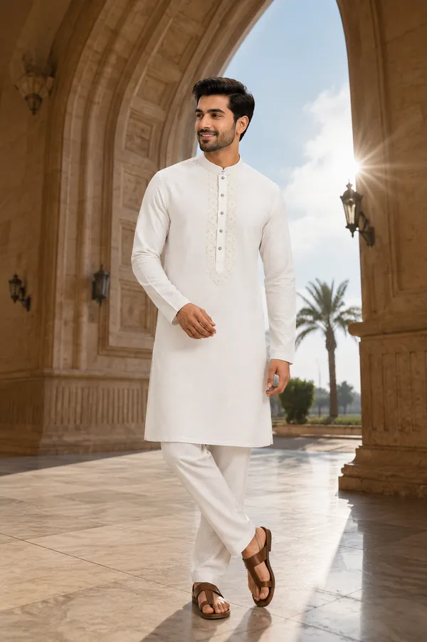 Ivory_Embroidered_Kurta_Pajama_For_Men