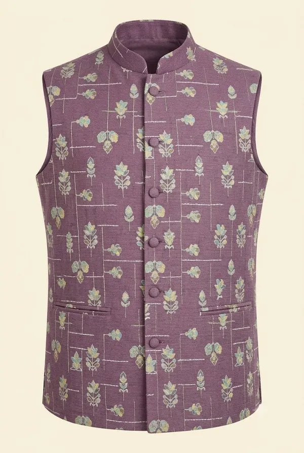Mauve_Floral_Printed_Nehru_Jacket