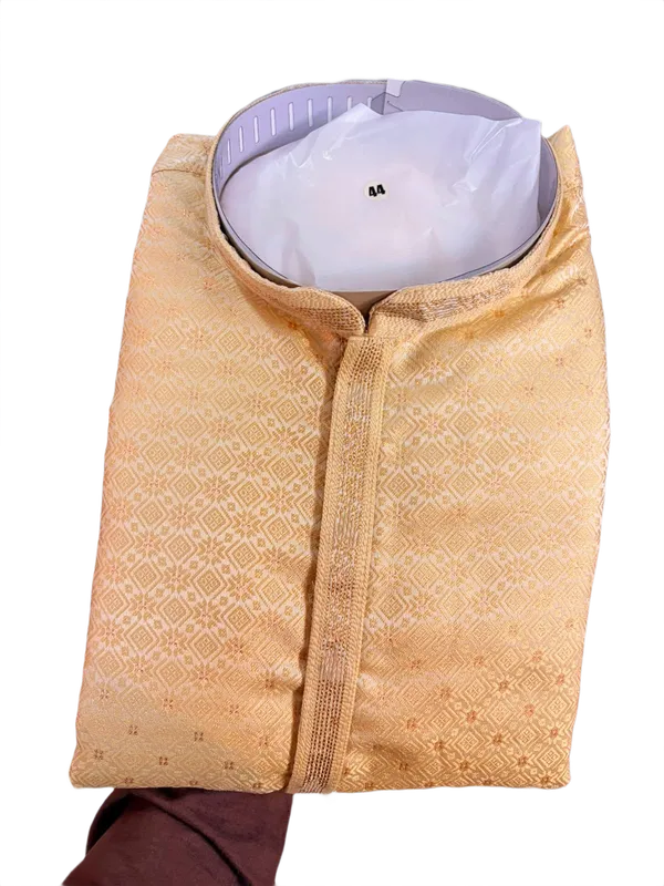 Men_S_Premium_Golden_Jacquard_Kurta_Pajama_Set