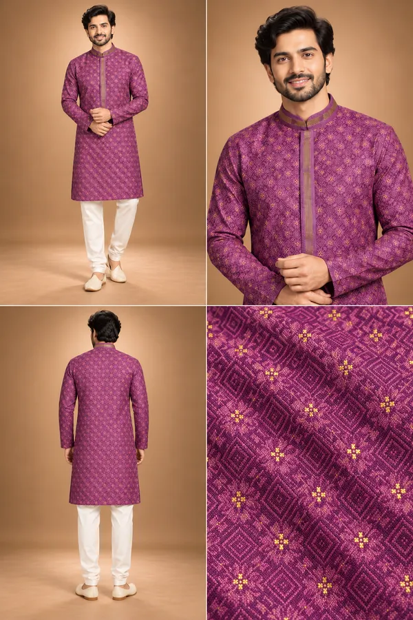 Men_S_Royal_Purple_Jacquard_Kurta_Pajama_Set