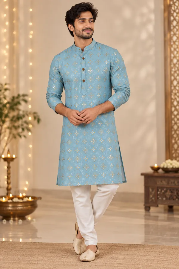 Sky_Blue_Gold_Motif_Festive_Kurta