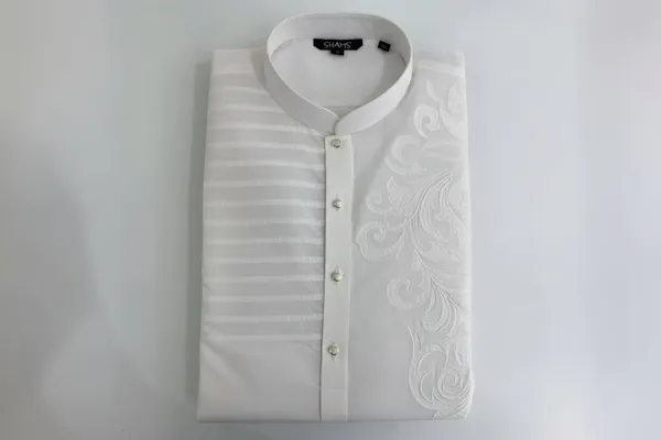 White_Self_Design_Embroidered_Kurta