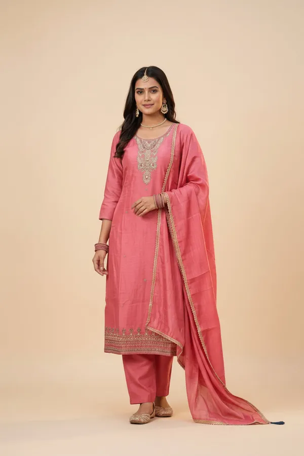 Embroidered_Festive_Kurta_Set_With_Dupatta_Pink