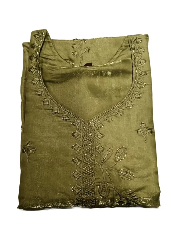 Olive_Green_Embroidered_Kurta_Pant_Set_With_Golden_Dupatta_Olive_Gray