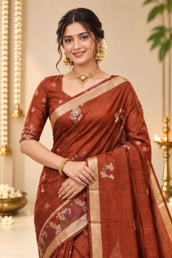 Rust_Elegance_Women_Saree_Orange