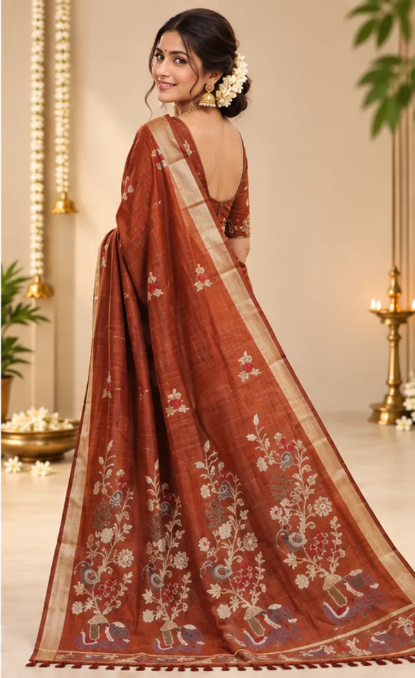 Rust_Elegance_Women_Saree_Orange