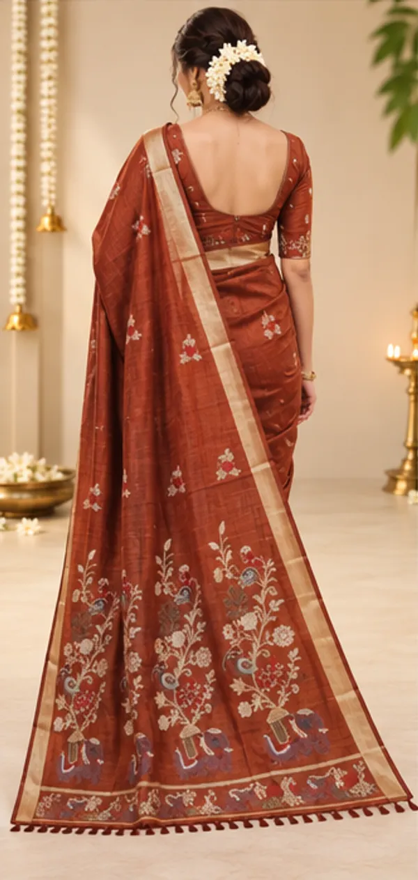 Rust_Elegance_Women_Saree_Orange