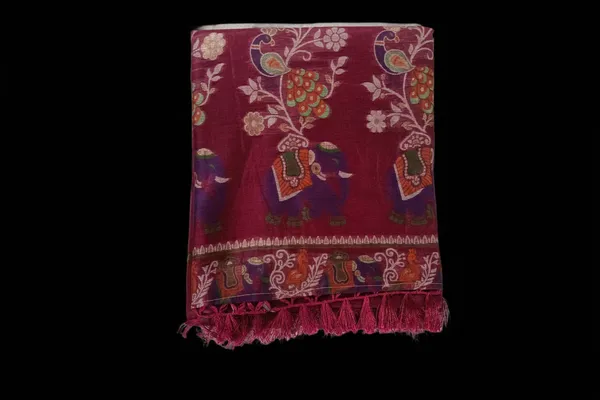 Festive_Printed_Saree_Wine_Pink