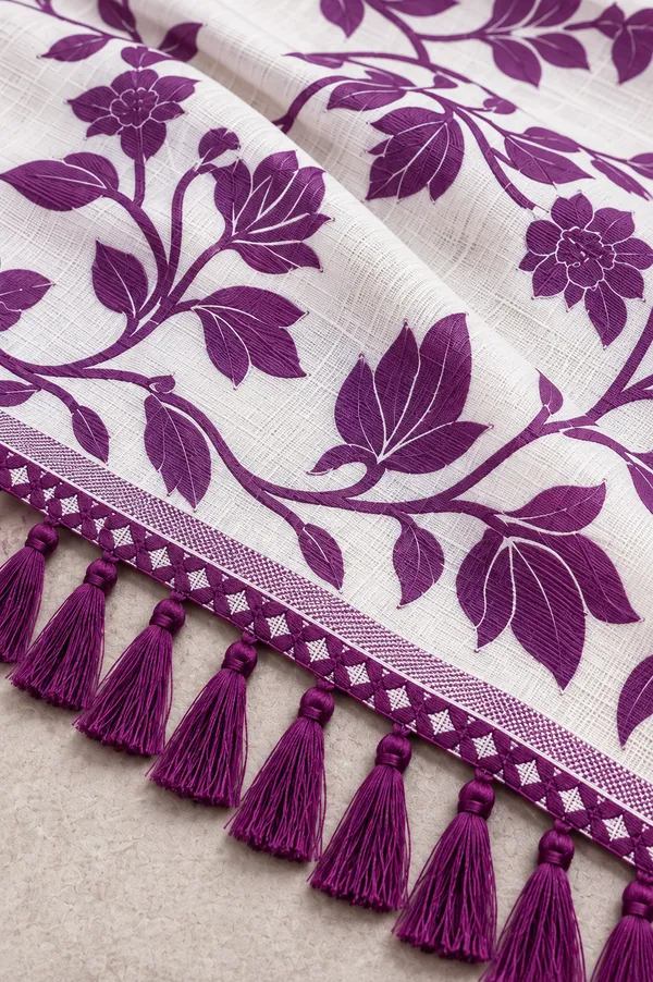 Title_Ivory_White_Purple_Floral_Print_Saree_Purple
