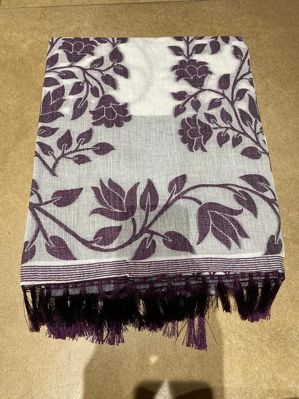 Title_Ivory_White_Purple_Floral_Print_Saree_Purple