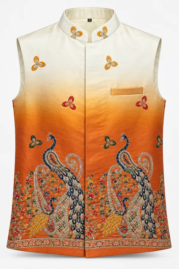 Ivory_To_Burnt_Orange_Peacock_Embroidered_Modi_Jacket