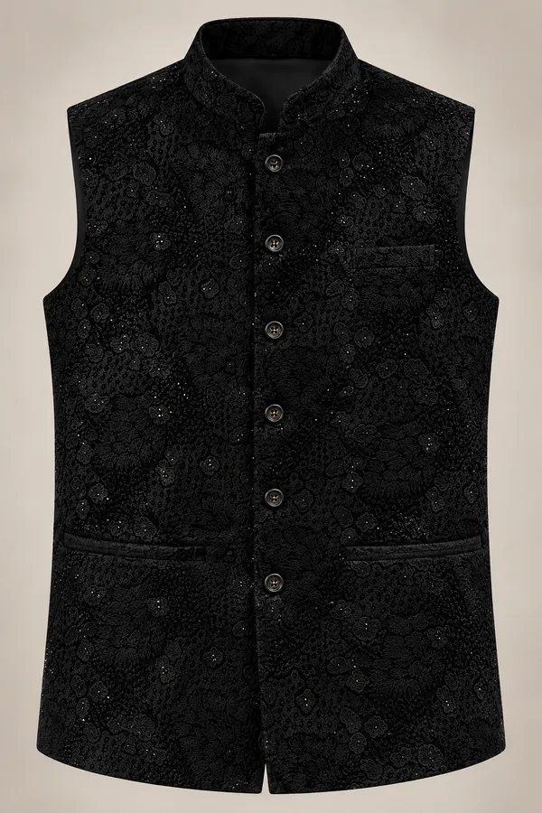 Black_Floral_Embroidered_Modi_Jacket