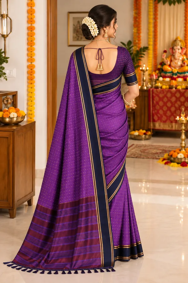 Royal_Purple_Saree_With_Navy_Blue_Border_Striped_Pallu_Purple