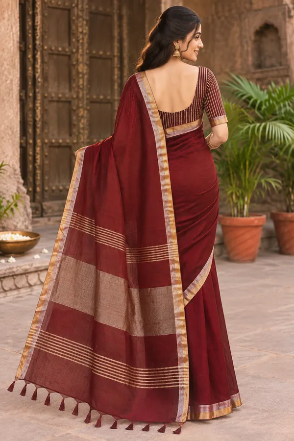 Elegant_Maroon_Handloom_Saree_Maroon