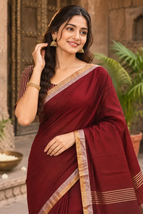 Elegant_Maroon_Handloom_Saree_Maroon