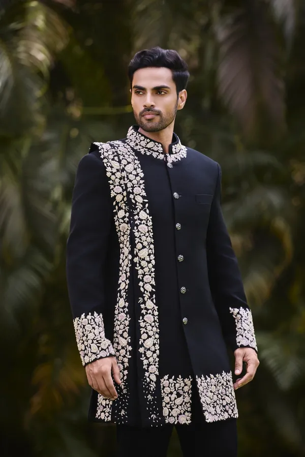 Midnight_Black_Embroidered_Sherwani_Coming_Soon