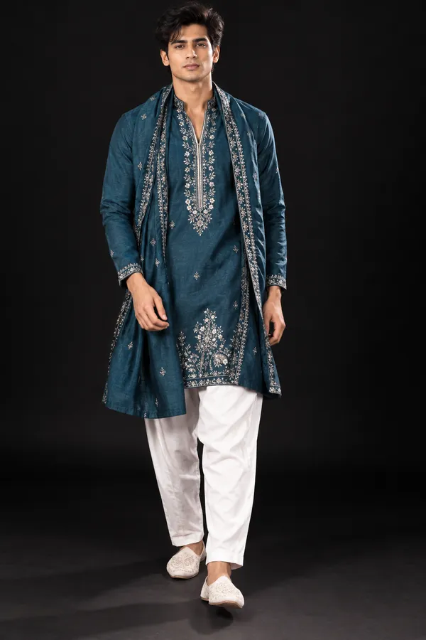 Teal_Blue_Embroidered_Festive_Kurta_Set_Coming_Soon