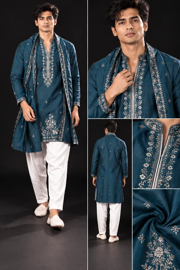 Teal_Blue_Embroidered_Festive_Kurta_Set_Coming_Soon