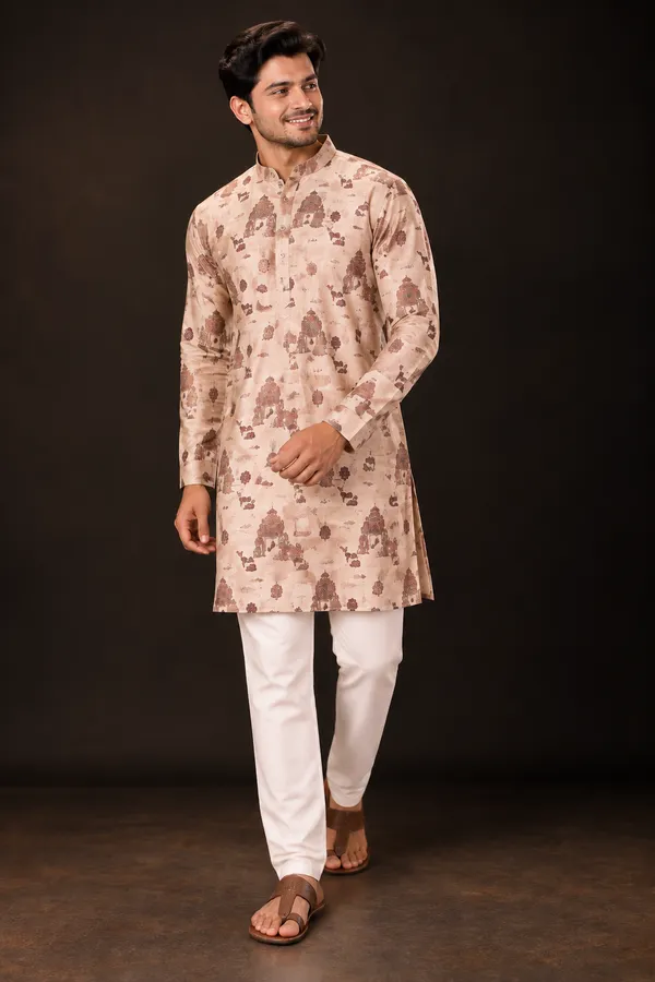 Peach_Printed_Festive_Kurta_Set