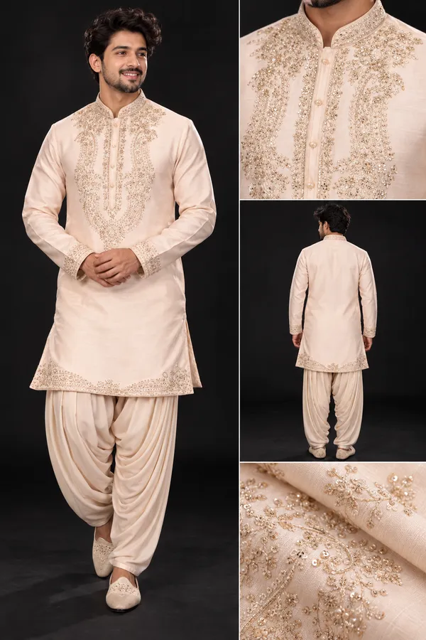 Ivory_Gold_Embroidered_Kurta_Dhoti_Set