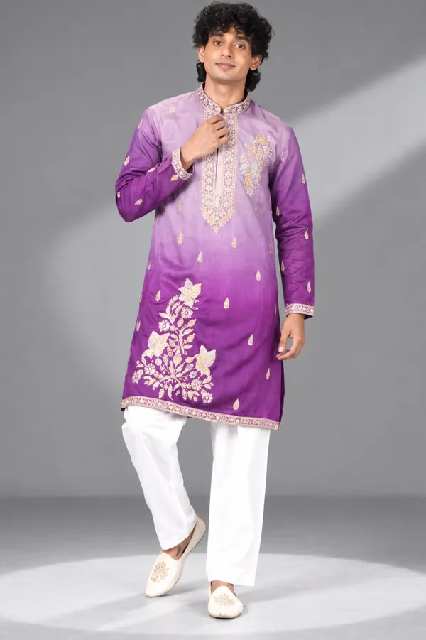 Purple_Ombre_Embroidered_Festive_Kurta