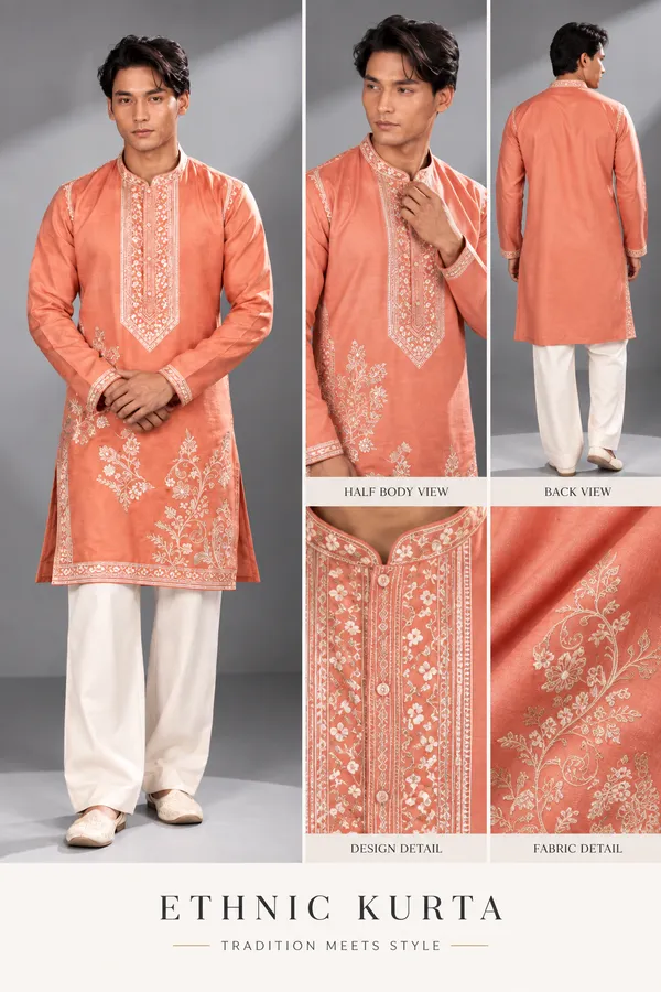 Peach_Embroidered_Festive_Kurta_Set