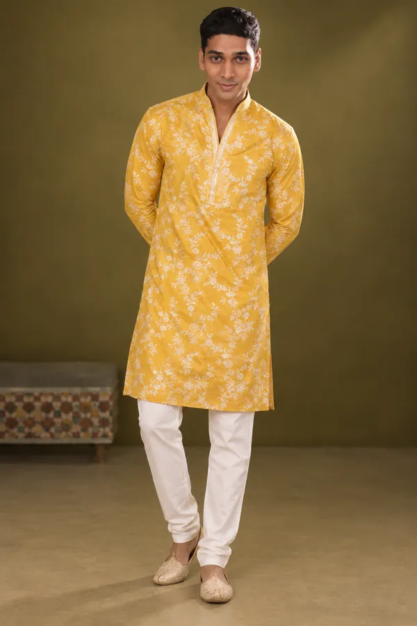 Mustard_Yellow_Floral_Printed_Kurta