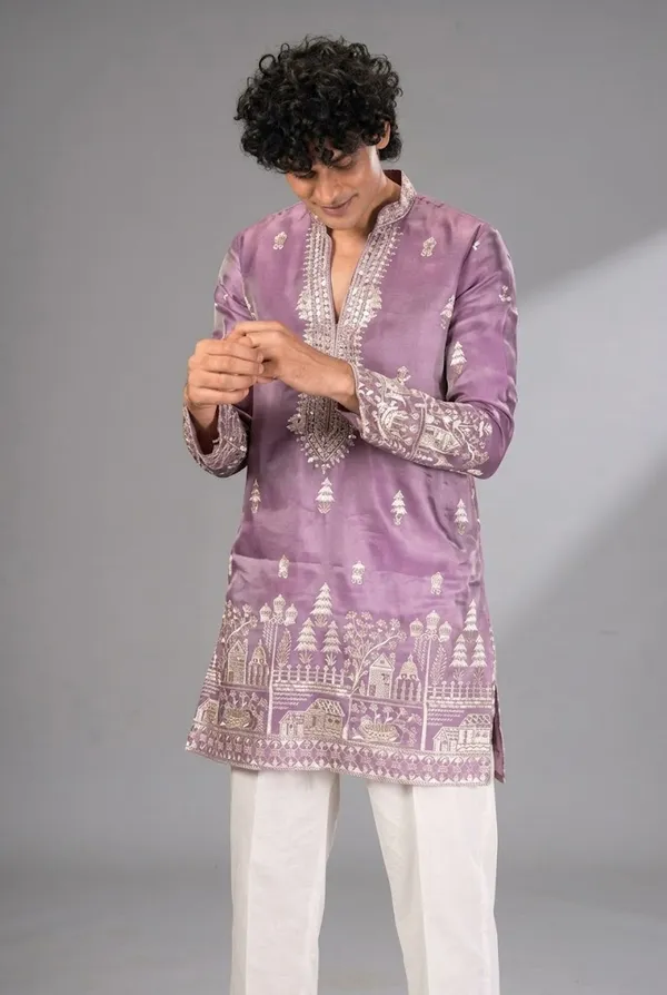 Mauve_Heritage_Embroidered_Kurta_Set