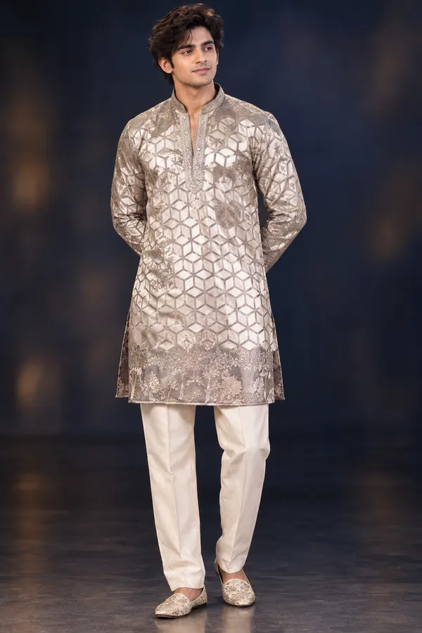 Premium_Geometric_Jacquard_Kurta_Set