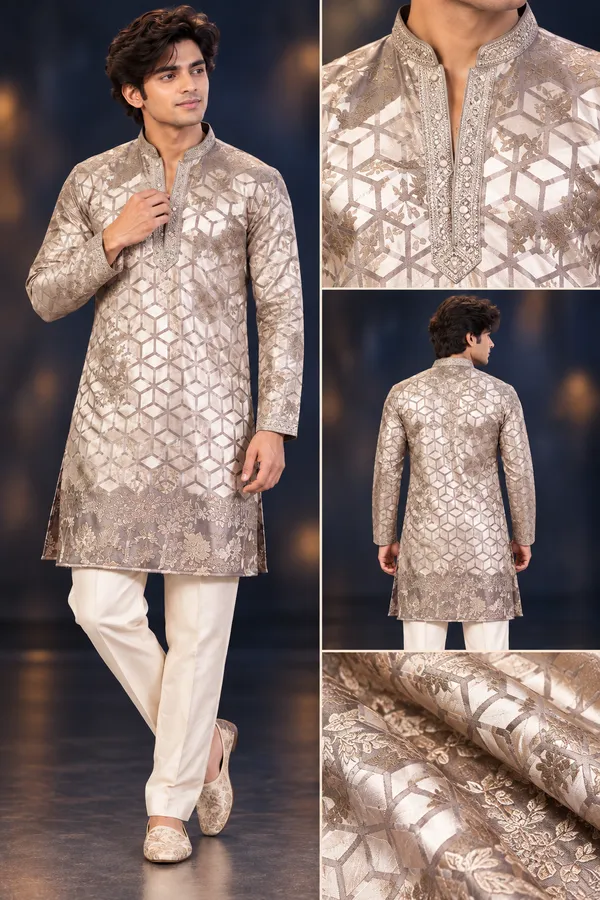 Premium_Geometric_Jacquard_Kurta_Set