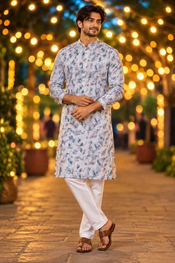 Men_S_Pastel_Blue_Floral_Print_Only_Kurta