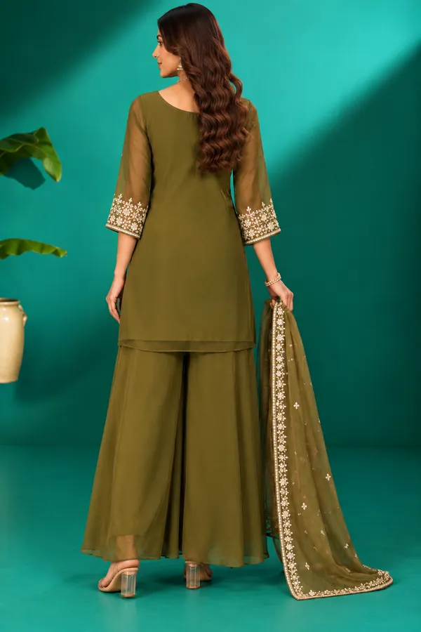 Olive_Green_Embroidered_Sharara_Set_Mehendi_Olive