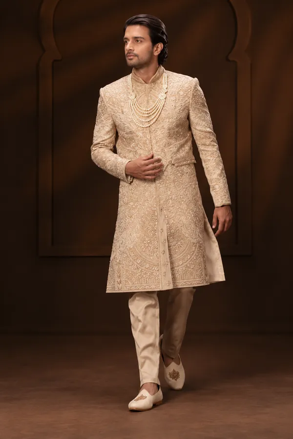 Champagne_Gold_Embroidered_Groom_Sherwani