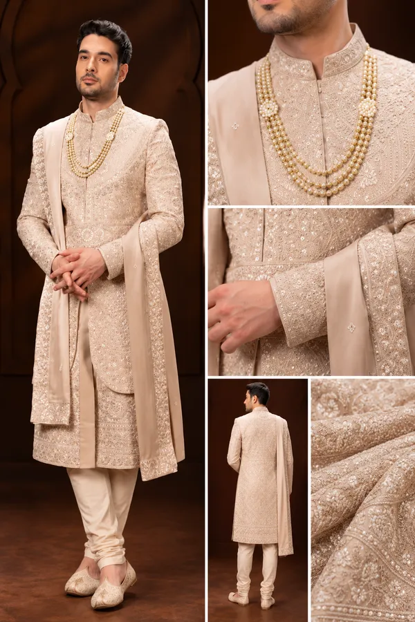 Ivory_Pearl_Embroidered_Groom_Sherwani