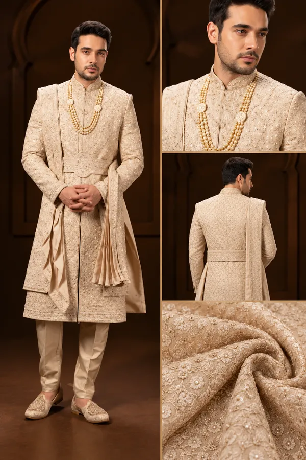Beige_Royal_Embroidered_Groom_Sherwani