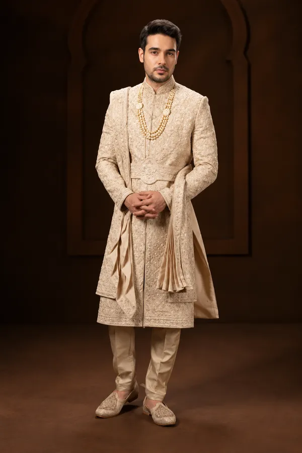 Beige_Royal_Embroidered_Groom_Sherwani