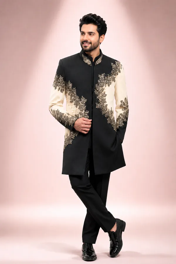Men_S_Black_Ivory_Embroidered_Indo_Western_Sherwani