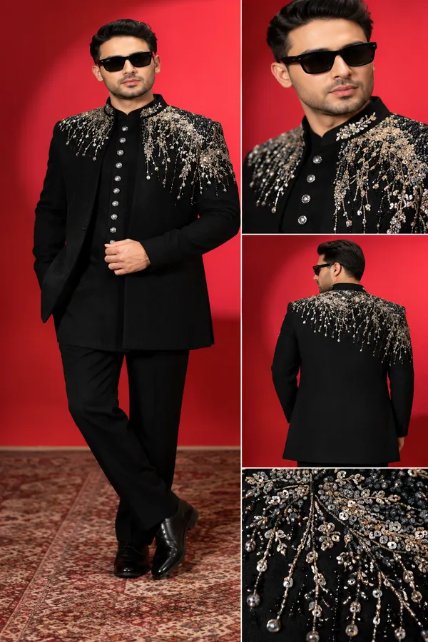 Black_Embellished_Designer_Indo_Western_Sherwani_Set