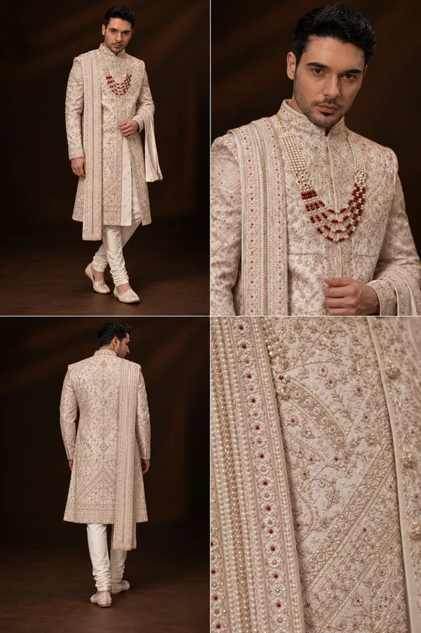 Ivory_Pearl_Embroidered_Groom_Sherwani
