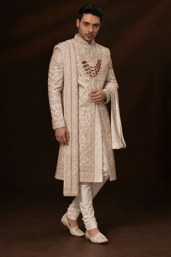 Ivory_Pearl_Embroidered_Groom_Sherwani