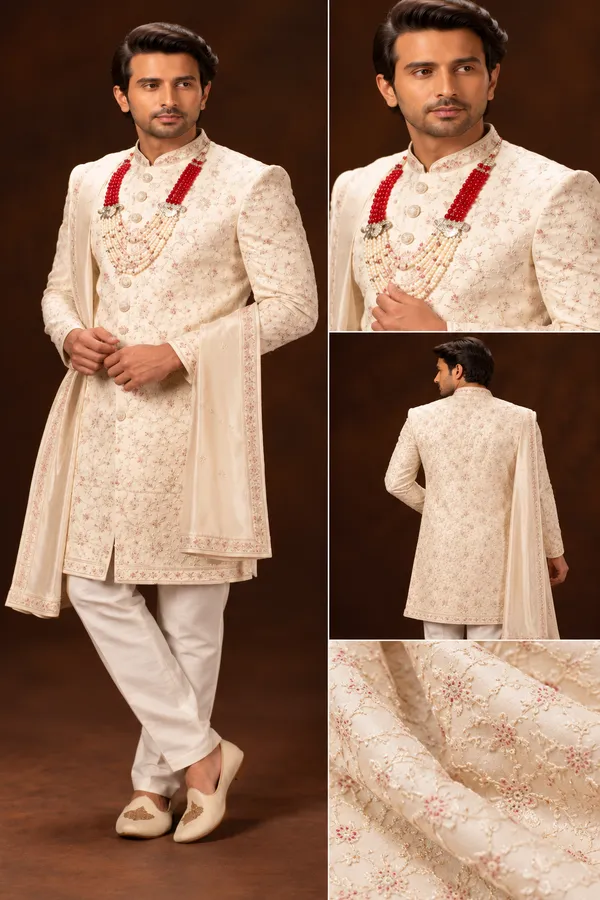 Ivory_Floral_Embroidered_Groom_Sherwani