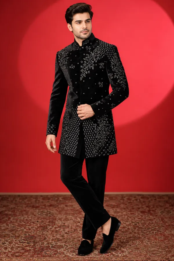Black_Embroidered_Indo_Western_Sherwani