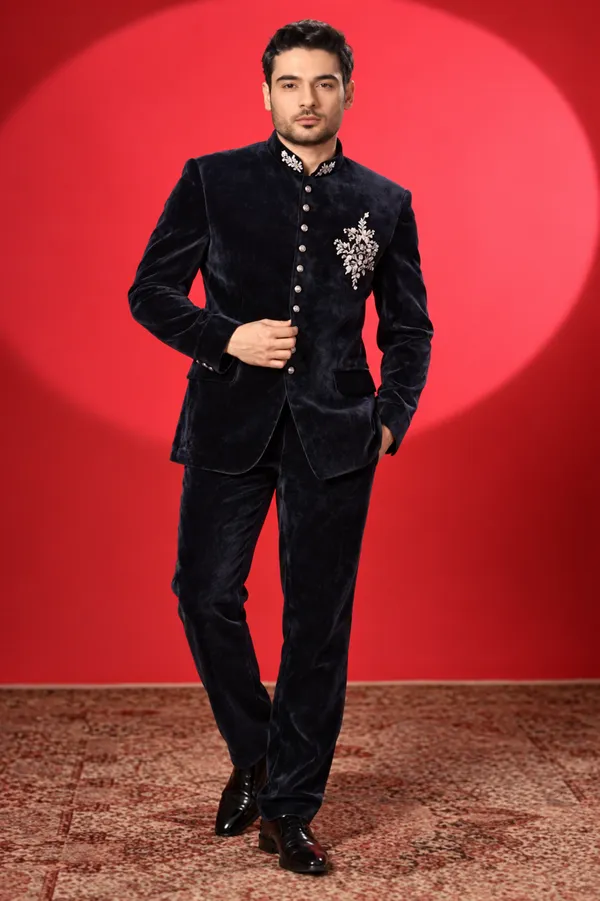 Midnight_Velvet_Embroidered_Bandhgala_Suit