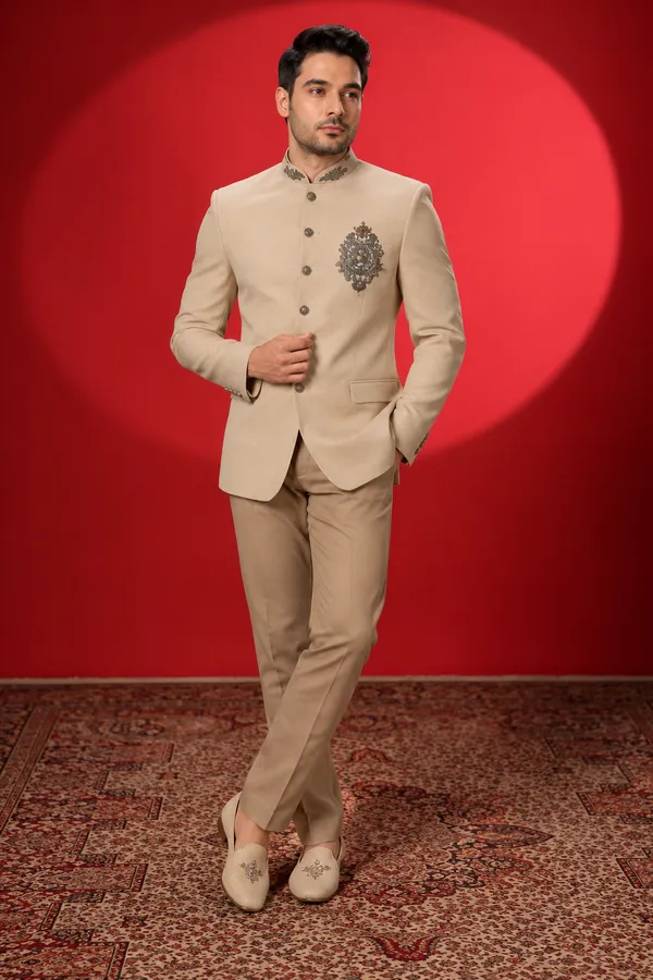 Classic_Beige_Embroidered_Jodhpuri_Suit