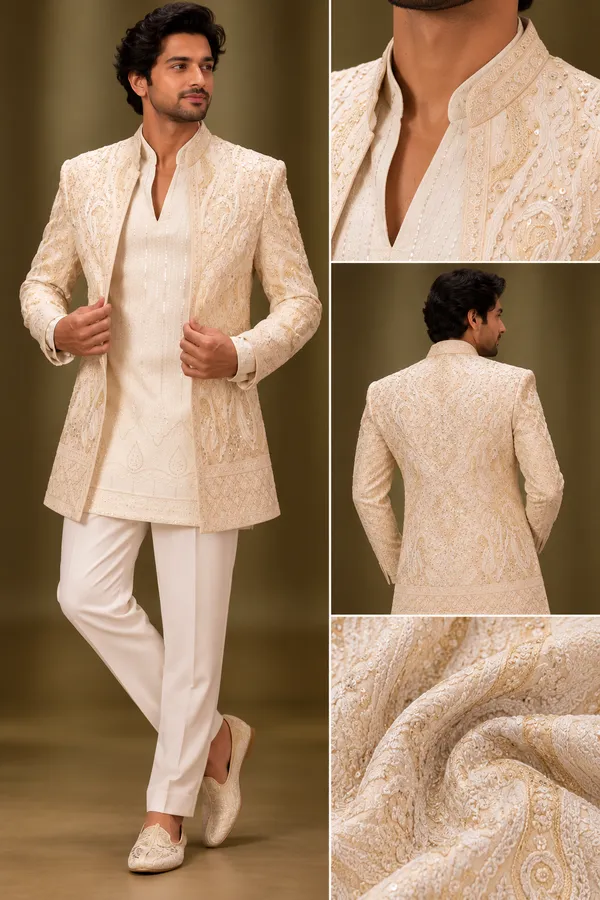 Royal_Ivory_Gold_Paisley_Indo_Western_Set