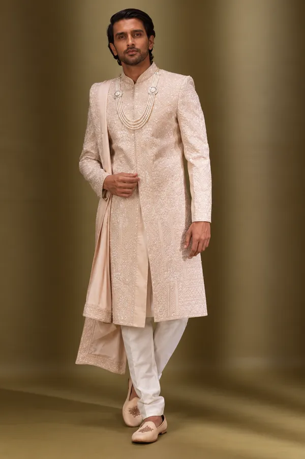 Blush_Peach_Embroidered_Wedding_Sherwani