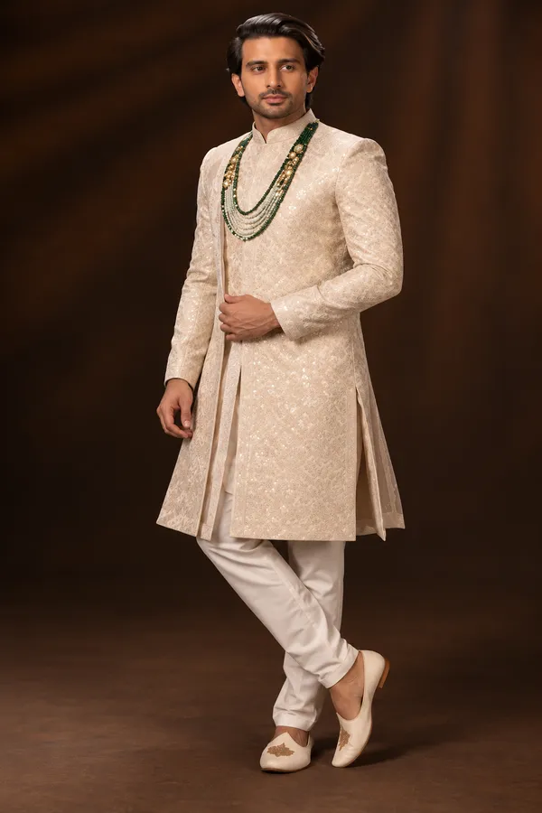 Champagne_Ivory_Embellished_Wedding_Sherwani