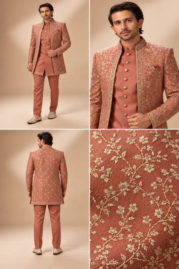 Terracotta_Rose_Gold_Embroidered_Indo_Western_Set
