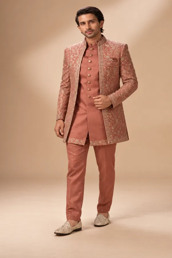 Terracotta_Rose_Gold_Embroidered_Indo_Western_Set
