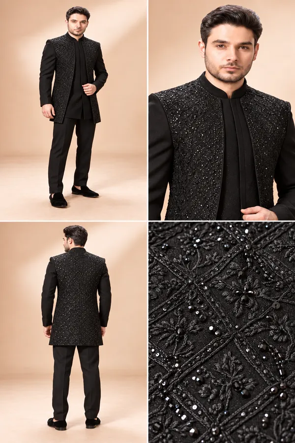 Classic_Black_Embellished_Indo_Western_Set